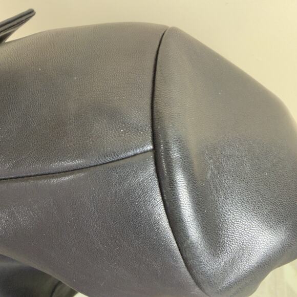 Petite Sophisticate Black Leather Blazer Jacket Women’s Size M Button Front - Picture 8 of 14